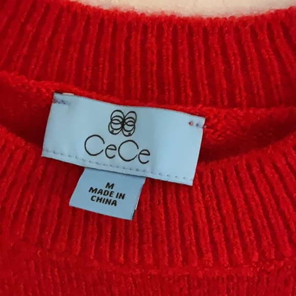 CeCe 'Be Mine' Heart Crewneck Pullover Sweater, Size M, Red, NWT - Picture 5 of 7